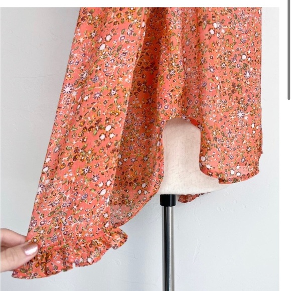 Free People coral Lela long sleeve blouse - Picture 7 of 8